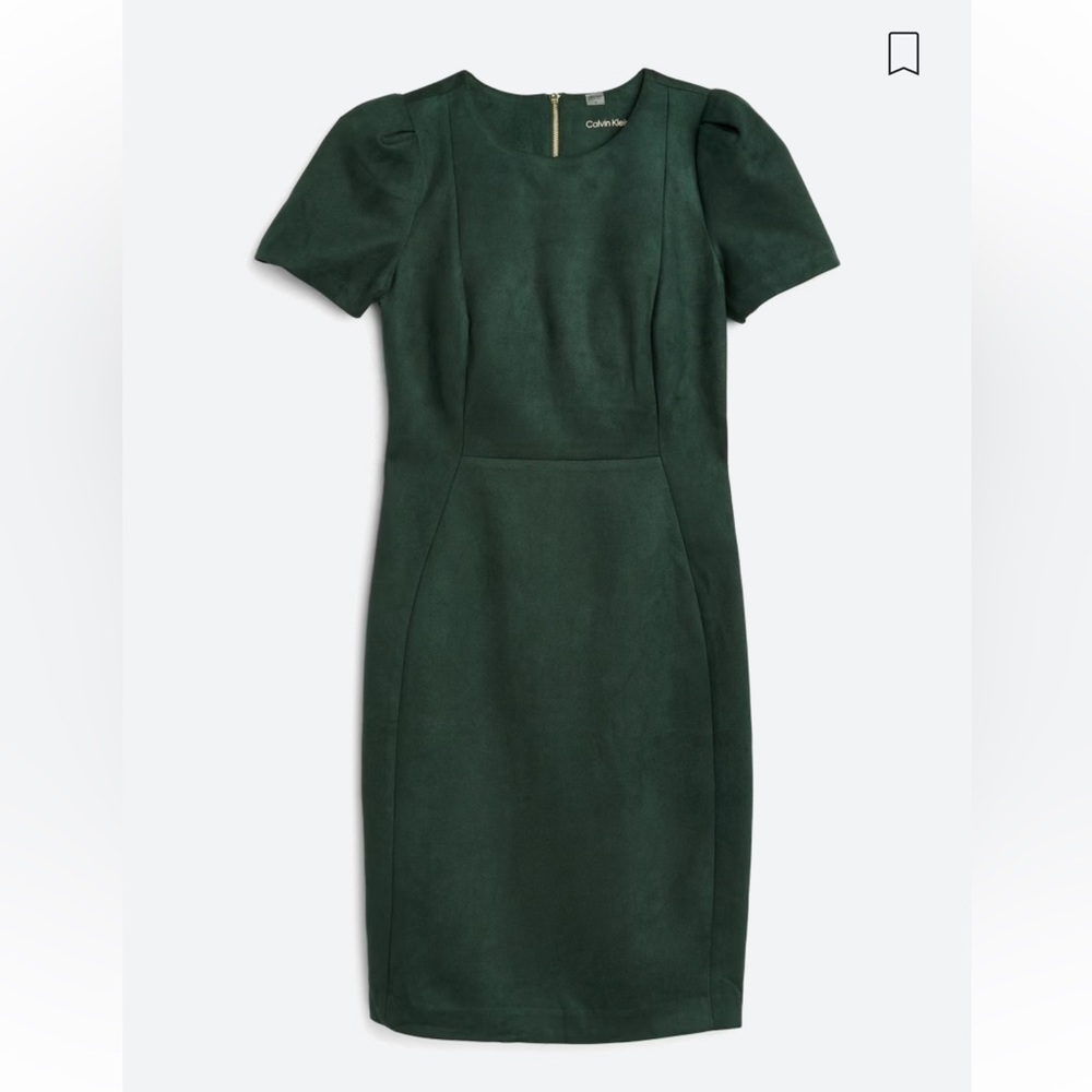 Calvin Klein Connie Dress - Hunter Green Vegan Suede